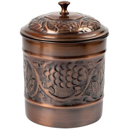 NUSTEEL Nusteel TG-811AC-1.5 1.5 qt. Embossed Antique Copper Canister TG-811AC-1.5